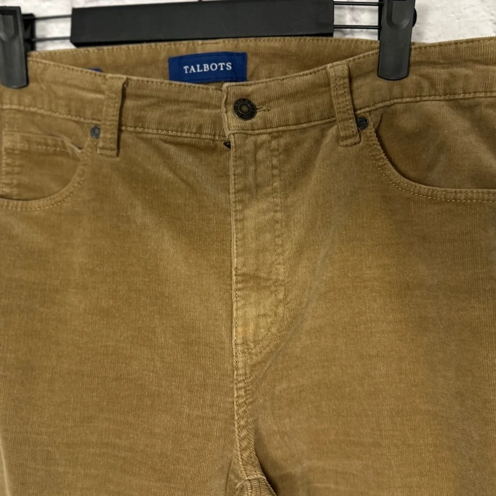 Talbots Womens 8 Corduroy Pants High Waist Straight Leg Brown Tan Khaki - Picture 7 of 10